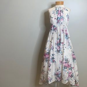 Floral print hi-lo dress